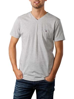 Gant Original Slim T-Shirt V-Neck light grey melange 