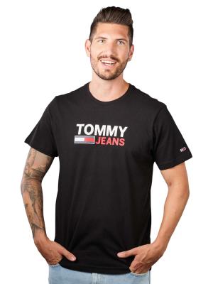 Tommy Jeans Corp Logo T-Shirt Crew Neck Black 