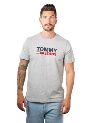 Tommy Jeans Corp Logo T-Shirt Crew Neck Light Grey Heather 