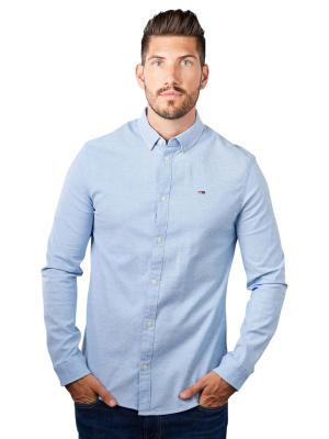 Tommy Jeans Slim Strech Oxford Shirt Button Down Perfume Blu 