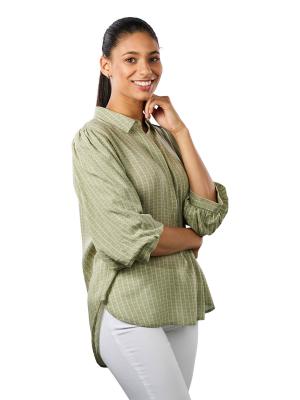 Yaya Printed Blouse With Pocket Seagrass Green 
