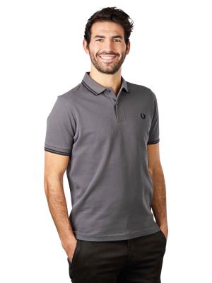 Fred Perry Twin Tipped Polo Short Sleeve Gunmetal/Black/Blac 