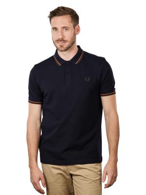 Fred Perry Twin Tipped Polo Short Sleeve Navy/Nut Flake/Nigh 