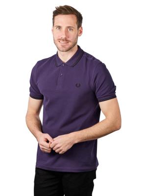 Fred Perry Twin Tipped Polo Short Sleeve Purple Heart/Black 