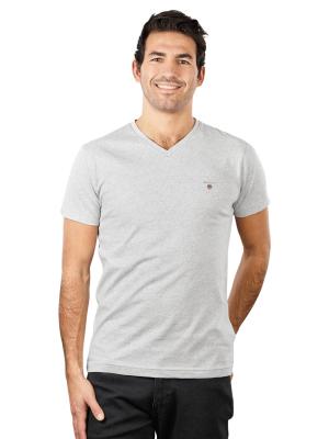 Gant Original Slim T-Shirt V-Neck light grey melange 