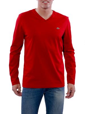 Lacoste Pima Cotten T-Shirt Long Sleeve Red 
