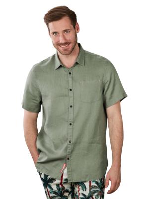 Scotch & Soda Linen Shirt Short Sleeve Green 