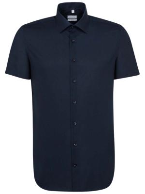 Seidensticker Shirt 1/2 Shaped Kent non iron dark blue