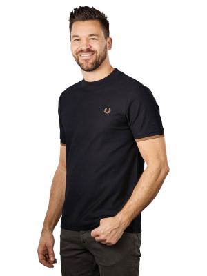 Fred Perry Tipped Cuff Piquet T-Shirt Black