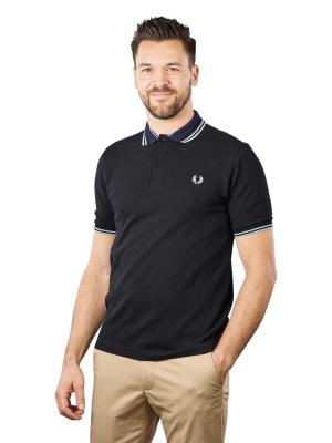 Fred Perry Striped Collar Polo Short Sleeve Black 