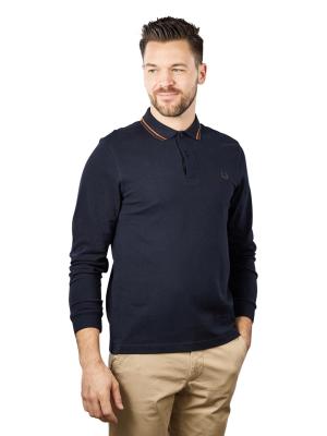 Fred Perry Twin Tipped Polo Long Sleeve Navy/Nut Flake 