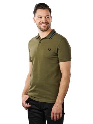 Fred Perry Medal Stripe Polo Shirt military green 