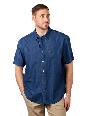 Gant Chambray Shirt Short Sleeve light blue worn in