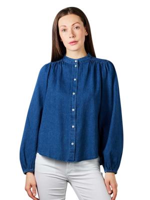Marc O‘Polo Long Sleeve Blouse Stand Up Collar mid blue 