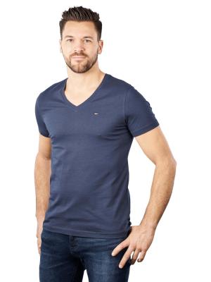 Tommy Jeans Jersey T-Shirt V-Neck Black Iris 
