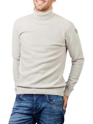 PME Mix Knit Pullover Roll Neck off white