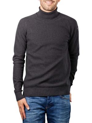 PME Mix Knit Pullover Roll Neck black