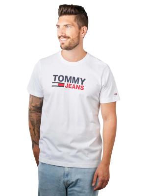 Tommy Jeans Corp Logo T-Shirt Crew Neck White 