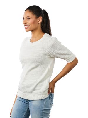 Yaya Sweater With Puff Sleeves Wool White Melange 