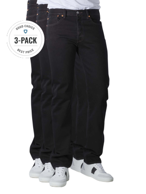 Levi‘s 501 Jeans Straight Fit black 3-Pack 