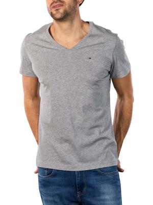 Tommy Jeans Jersey T-Shirt V-Neck Light Grey Heather 