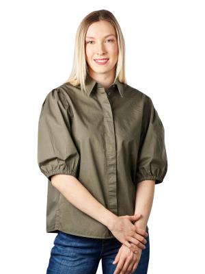 Marc O&#039;Polo Short Volume Sleeve Blouse Olive Crop