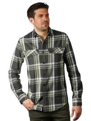PME Legend Long Sleeve Shirt Twill Check peat 