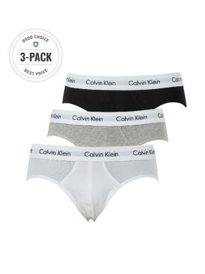 Calvin Klein Hip Brief Underpants 3 Pack Black/White/Grey 