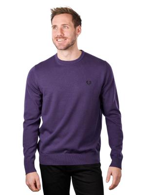 Fred Perry Classic Crew Neck Jumper Purple Heart 