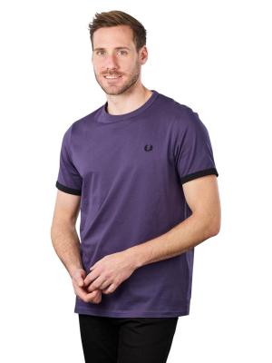 Fred Perry Ringer T-Shirt Short Sleeve Purple Heart 