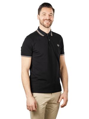 Fred Perry Twin Tipped Polo Short Sleeve Balck/White/Stone