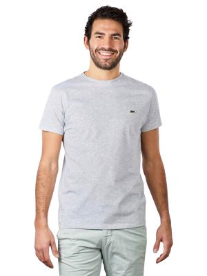 Lacoste Pima Cotten T-Shirt Crew Neck Silver 