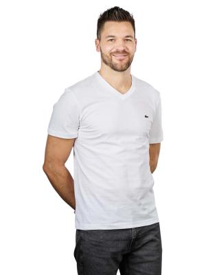 Lacoste Short Sleeve T-Shirt V-Neck White 
