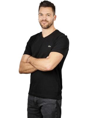 Lacoste Short Sleeve T-Shirt V-Neck Black 