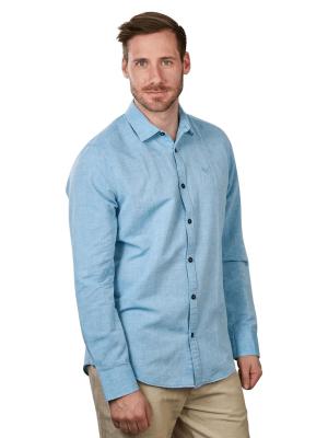 PME Legend Cotton Linen Shirt Long Sleeve Cendre Blue 