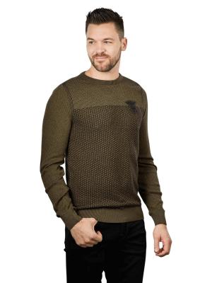 PME Legend Cotton Plated Pullover Long Sleeve Olive 