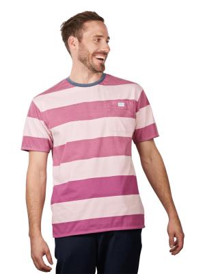 Scotch & Soda Washed Striped T-Shirt Relaxed Fit Berry 