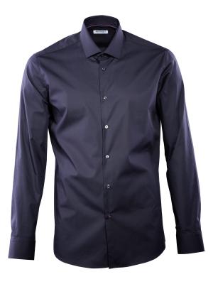 THE BASICS Hemd Body Fit Hai bügelleicht navy