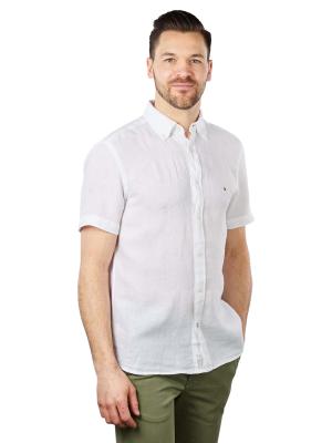 Tommy Hilfiger Leinen Shirt Short Sleeve Optic White 