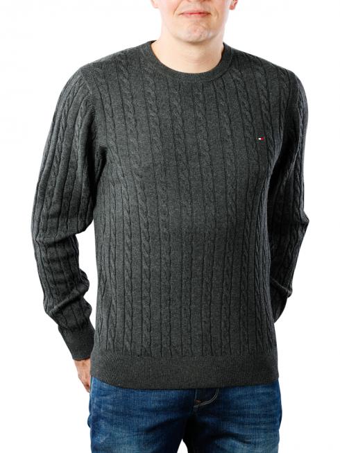 Tommy Hilfiger Classic Cotton Blend Cable Crew charcoal 