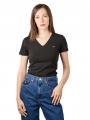 Tommy Jeans Skinny Stretch T-Shirt V-Neck Black - image 4