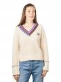 Scotch &amp; Soda Coloured Trim V-Neck Pullover Beige - image 1