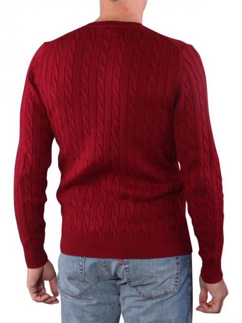 Gant Cotton Cable Crew Sweater bordeaux melange 