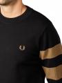 Fred Perry Tipped Sleeve Crew Neck Jumper Black - image 3