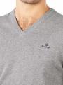 Gant Cotton Pullover V-Neck dark grey melange - image 3