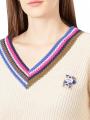 Scotch &amp; Soda Coloured Trim V-Neck Pullover Beige - image 3