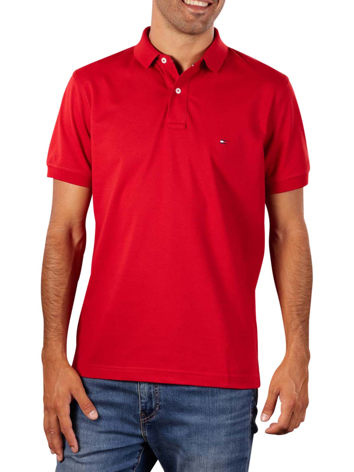 red tommy hilfiger polo