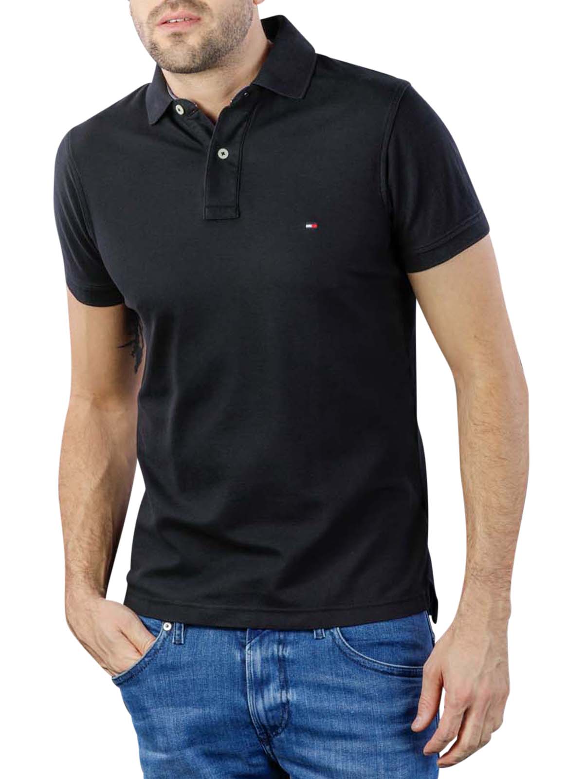 black tommy polo shirt