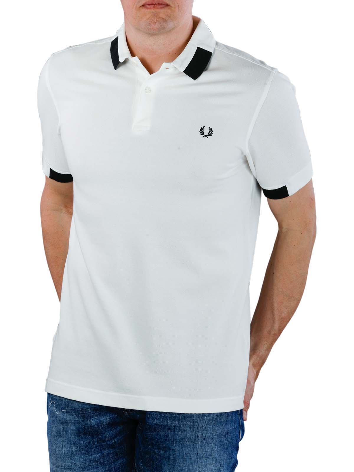 Fred Perry Mens Block Tipped Pique Shirt 