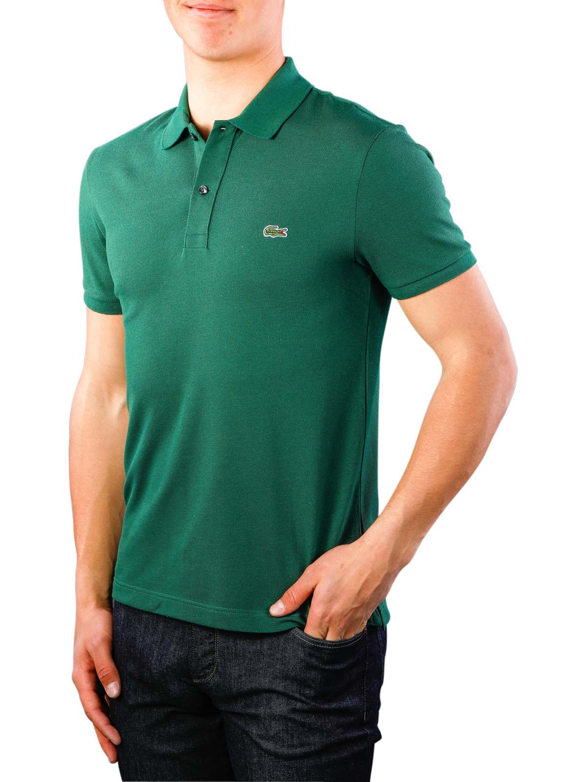 Shirt Slim Short Sleeves vert Lacoste Men's Polo Shirt | Free Shipping on - SIMPLY LOOK